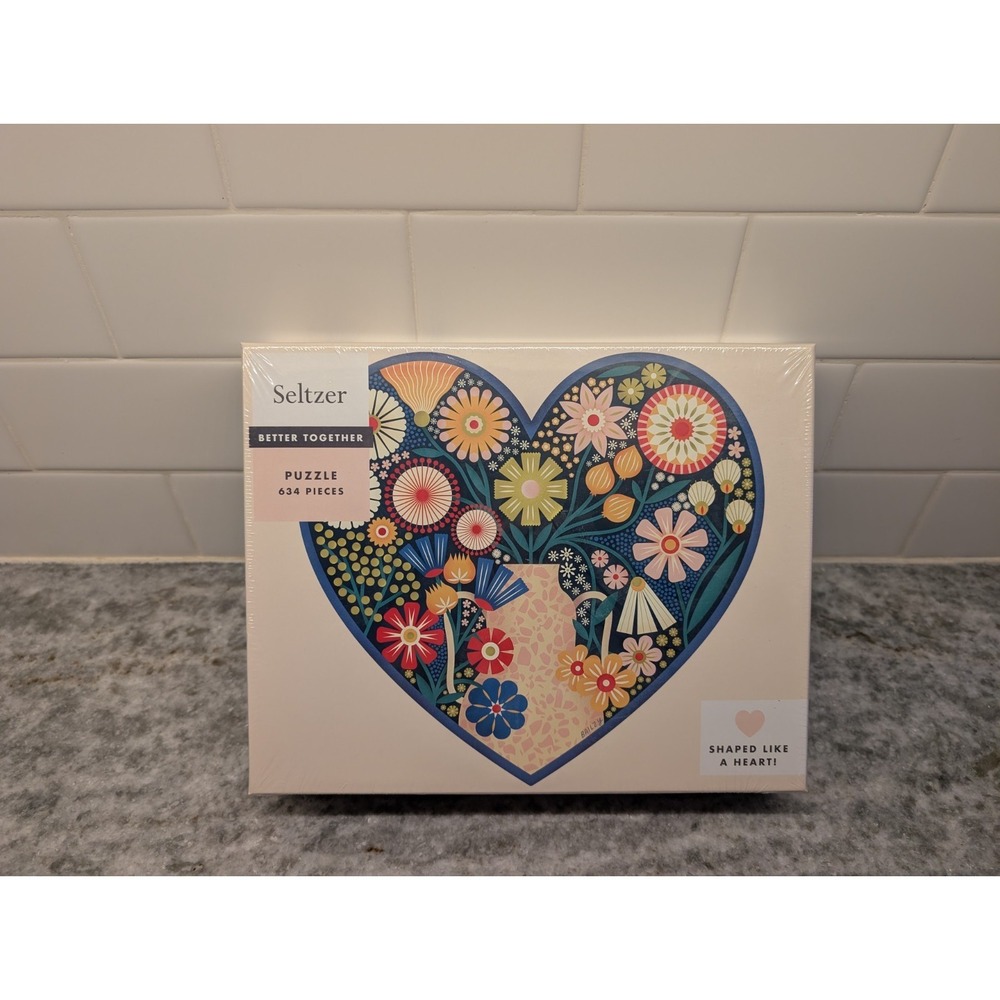 Brand New Heart Shape Puzzle Seltzer Better Together, 634 Pieces, Woman Owned